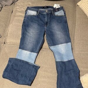 Stylish Blue Patchwork Women Jeans